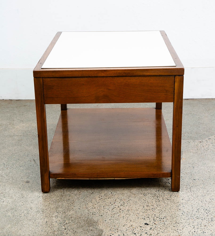 Mid Century Modern Nightstand End Side Table Walnut American Vintage One Drawer - Image 8