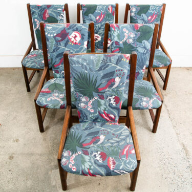 Mid Century Modern Dining Chairs Set 6 Kosuga Japanese Danish Vintage Blue High