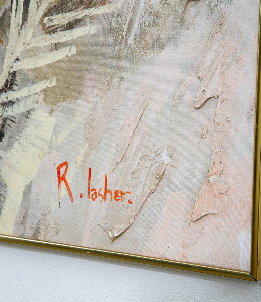 Mid Century Modern Painting Original Art Abstract Flowers Floral 1979 Signed Mcm - Image 4