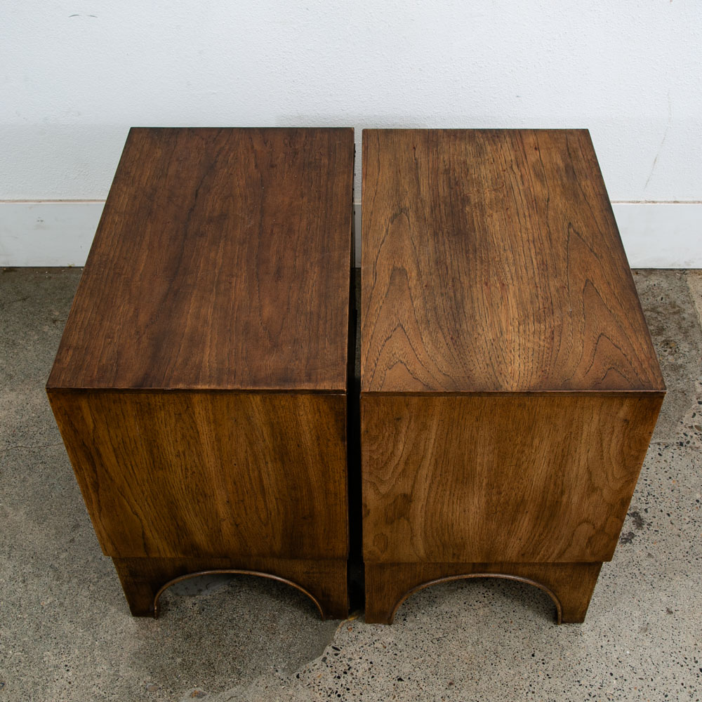 Mid Century Modern Nightstands End Table Side Wood Stanley 2 Drawer Vintage Mcm - Image 4