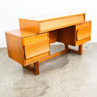 Mid Century Modern Vanity Table Mirror Mahogany Wood Brown Saltman Paul Laszlo