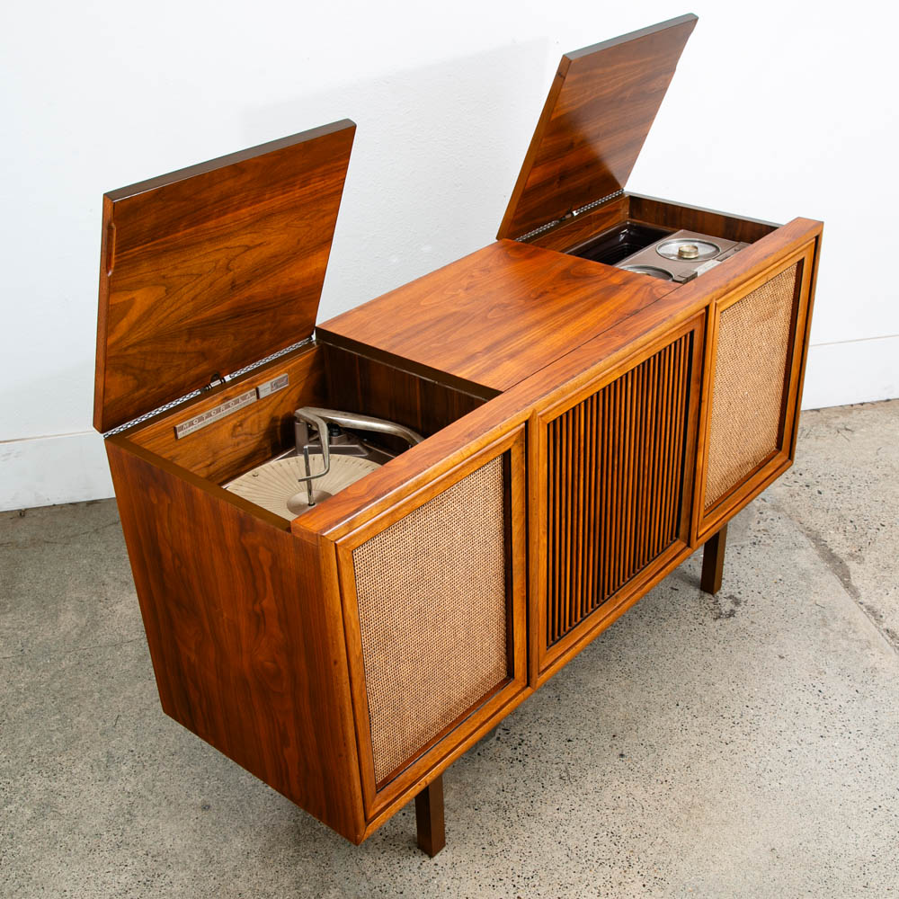 Mid Century Modern Stereo Console Drexel Declaration Radio Record Player Walnut - Image 3