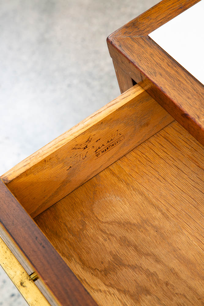 Mid Century Modern Nightstand End Side Table Walnut American Vintage One Drawer - Image 6