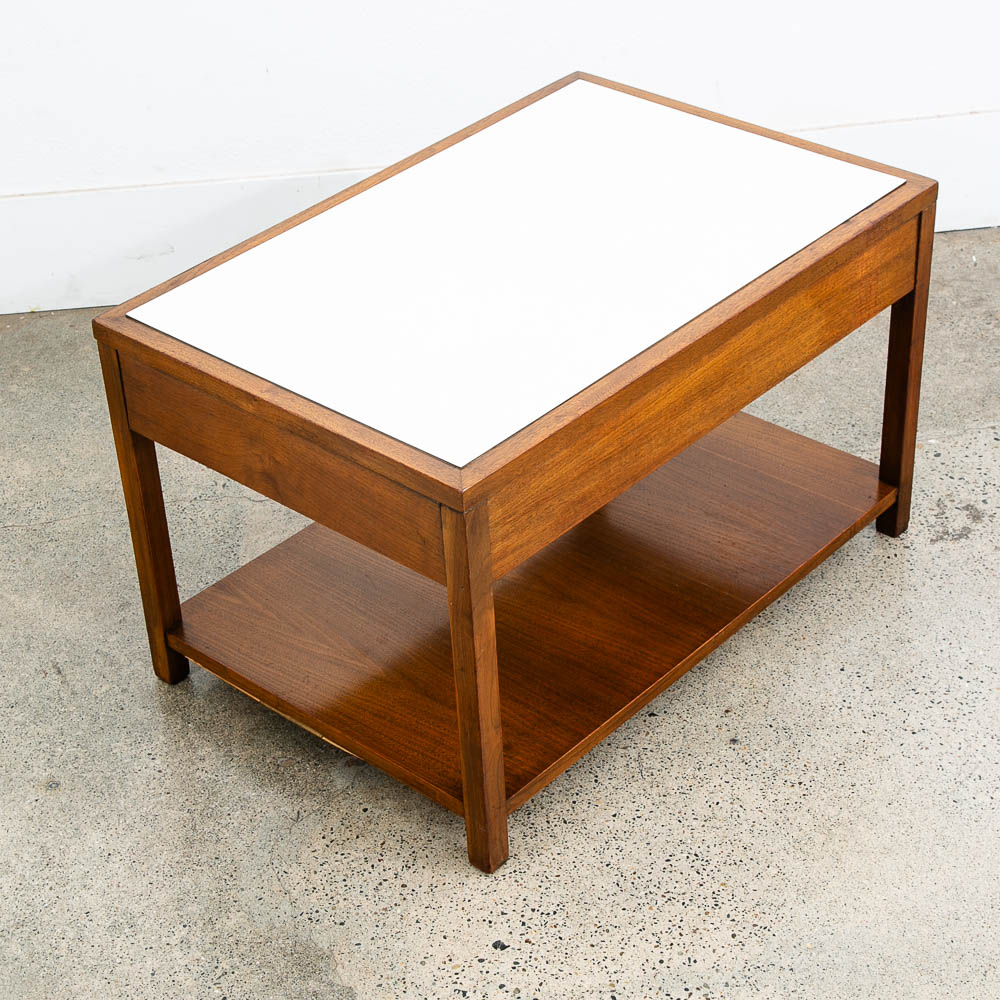 Mid Century Modern Nightstand End Side Table Walnut American Vintage One Drawer - Image 9