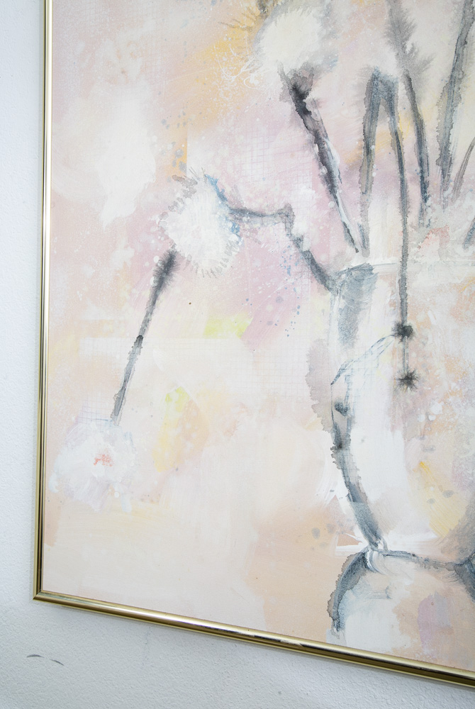 Mid Century Modern Painting Original Art Abstract Flowers Floral 48x36.5 Signed - Image 12