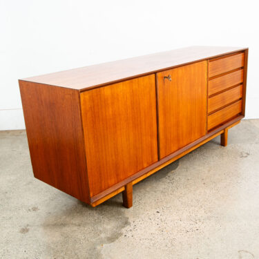 Mid Century Danish Modern Credenza Sideboard Teak Mcm 4 Drawer 60.5 Cabinet Mcm