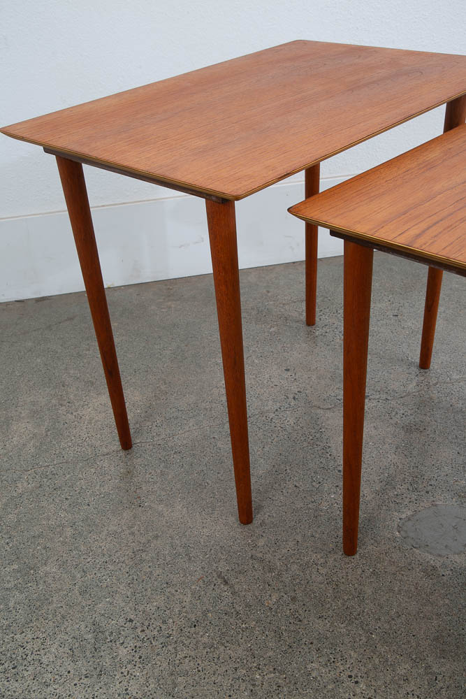 Mid Century Danish Modern Nesting Tables GP Mobilia Teak Set 3 Denmark Mcm Side - Image 10