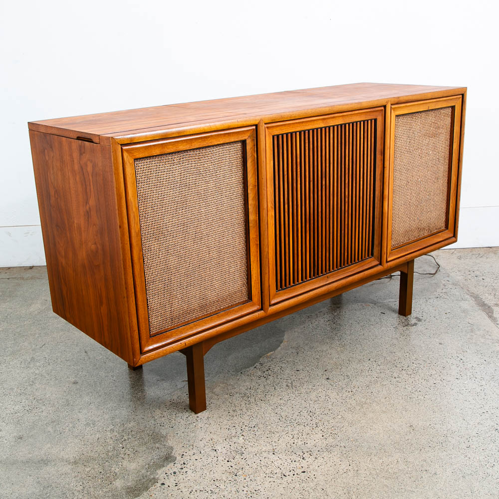 Mid Century Modern Stereo Console Drexel Declaration Radio Record Player Walnut - Image 2