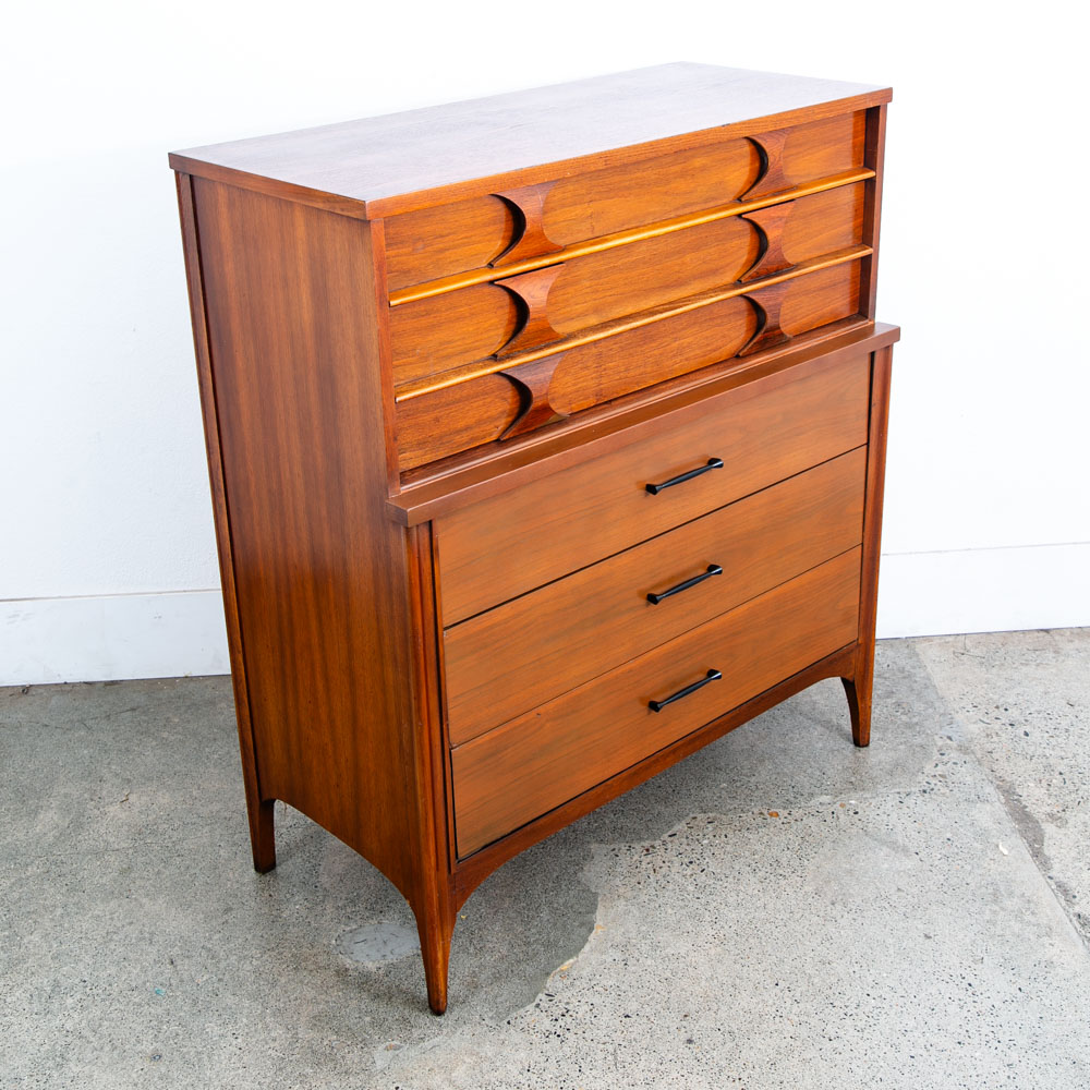 Mid Century Modern Dresser Highboy Kent Coffey 5 Drawer Perspecta Brasilia Wood
