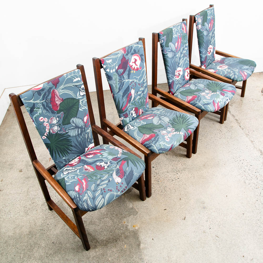 Mid Century Modern Dining Chairs Set 6 Kosuga Japanese Danish Vintage Blue High - Image 3