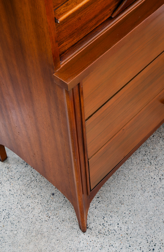 Mid Century Modern Dresser Highboy Kent Coffey 5 Drawer Perspecta Brasilia Wood - Image 11