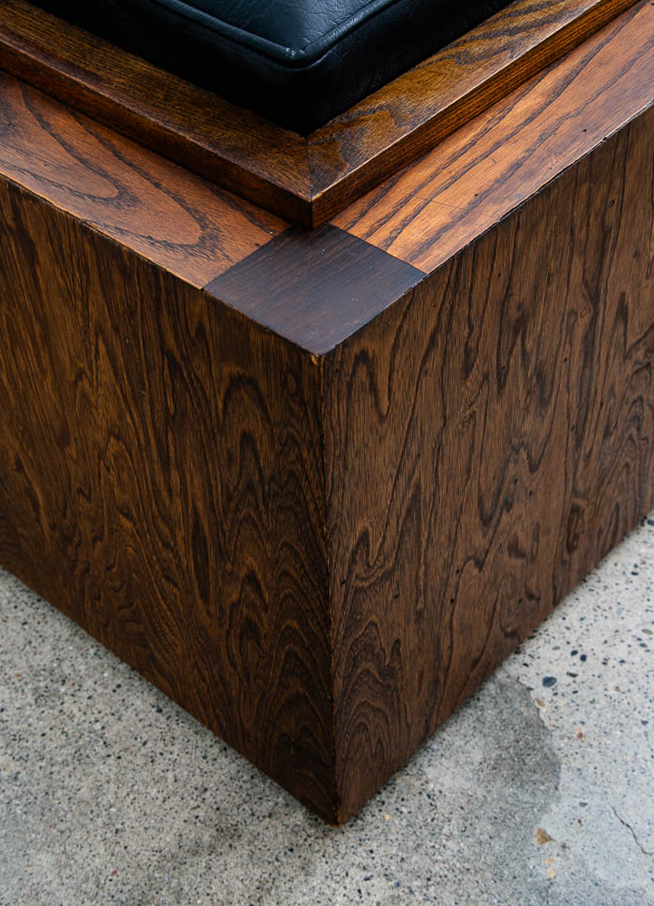 Mid Century Modern Storage Stools Pair Reversible Wood Black Side End Tables Mcm - Image 10