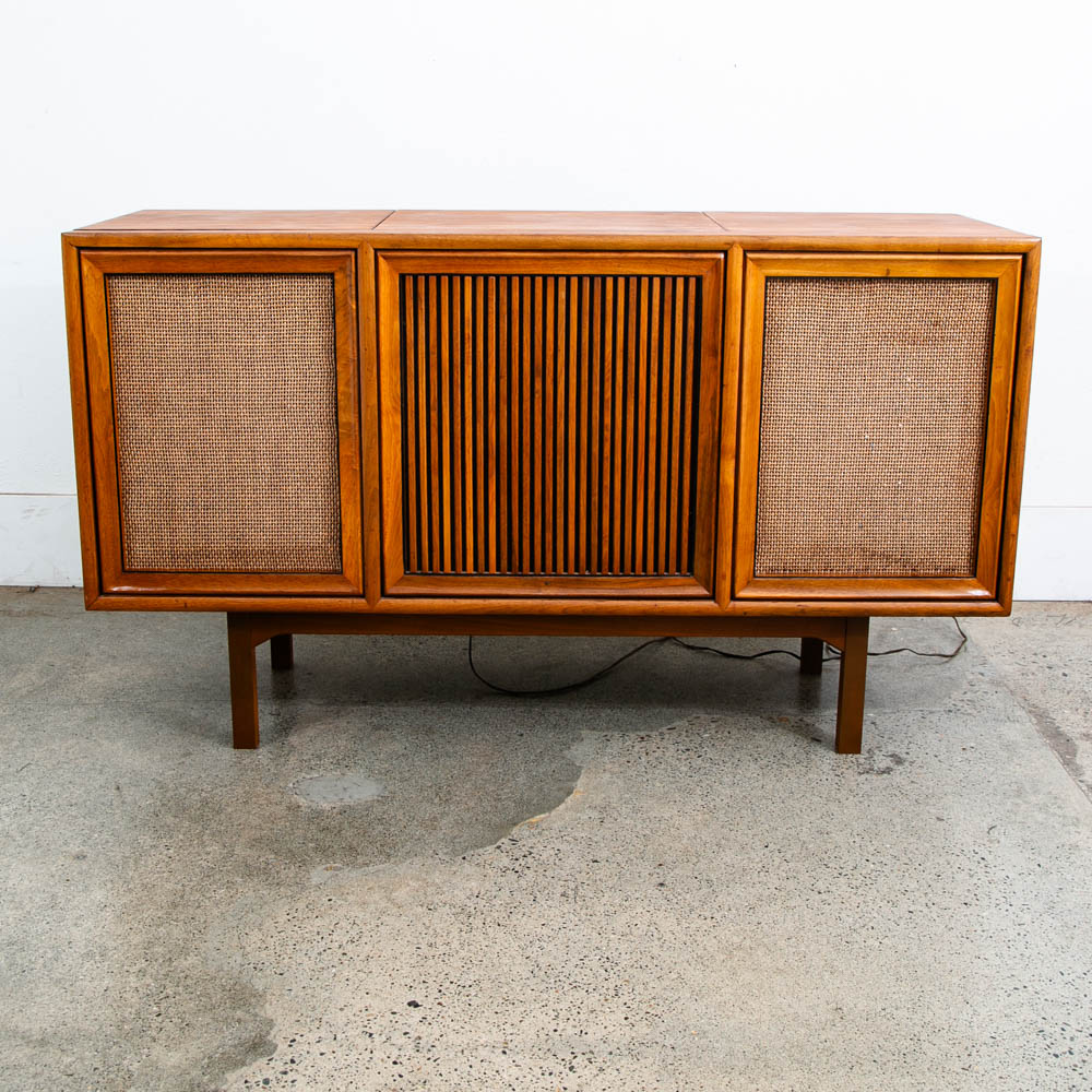 Mid Century Modern Stereo Console Drexel Declaration Radio Record Player Walnut