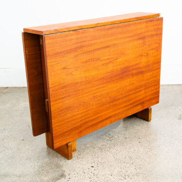 Mid Century Danish Modern Dining Table Drop Leaf Gate Leg Folding Teak MCM
