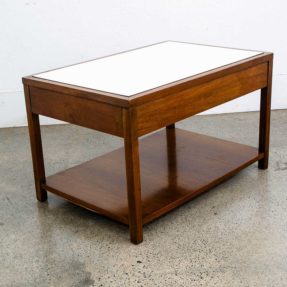 Mid Century Modern Nightstand End Side Table Walnut American Vintage One Drawer - Image 12