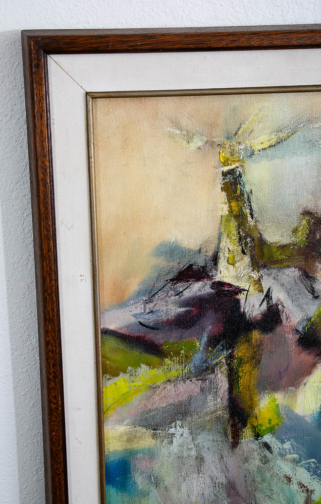 Mid Century Modern Original Painting Green Abstract Expressionism Wanda Faust - Image 10