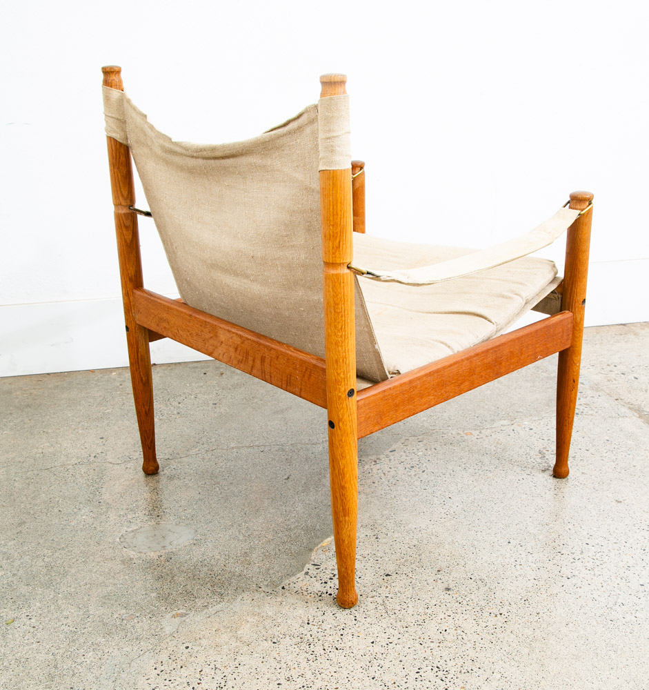 Mid Century Danish Modern lounge Chairs Safari Tan White Oak Arm Pair Set Two - Image 10