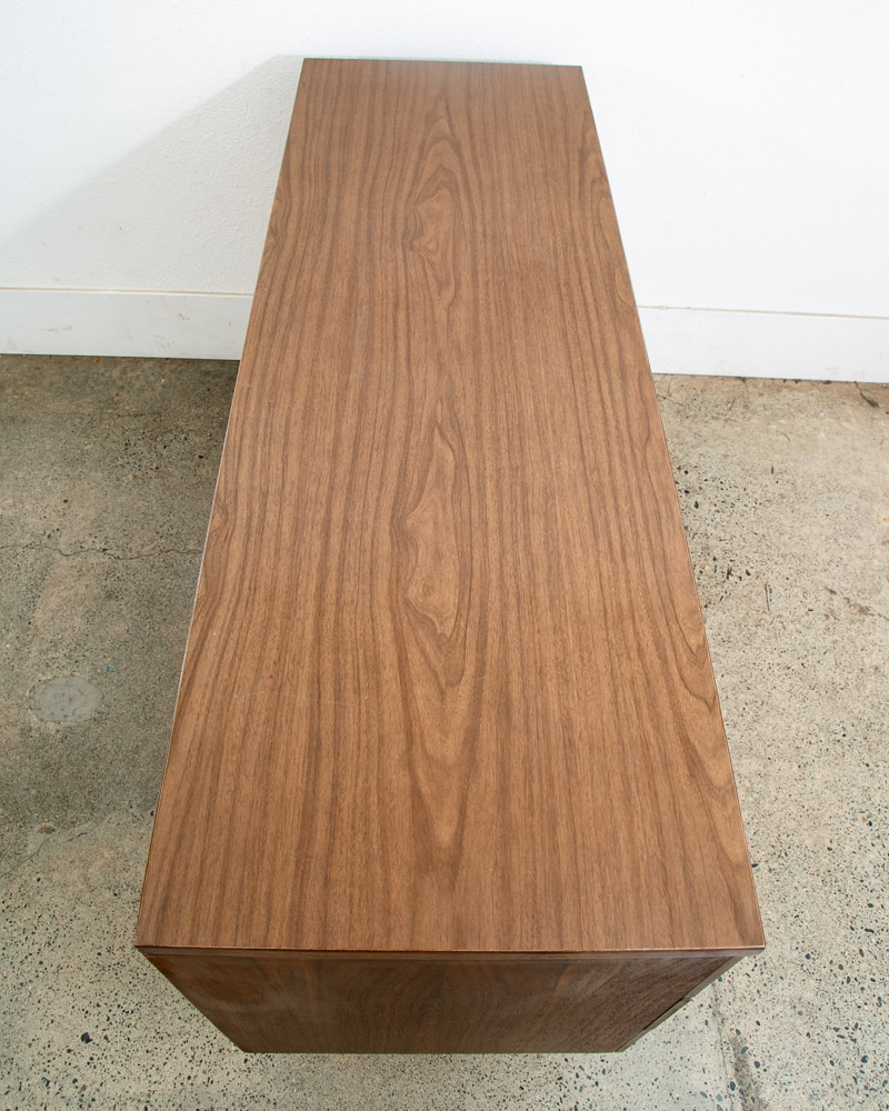 Mid Century Modern Credenza Dresser 6 Drawer Stanley Walnut Mcm Metal Handles - Image 3