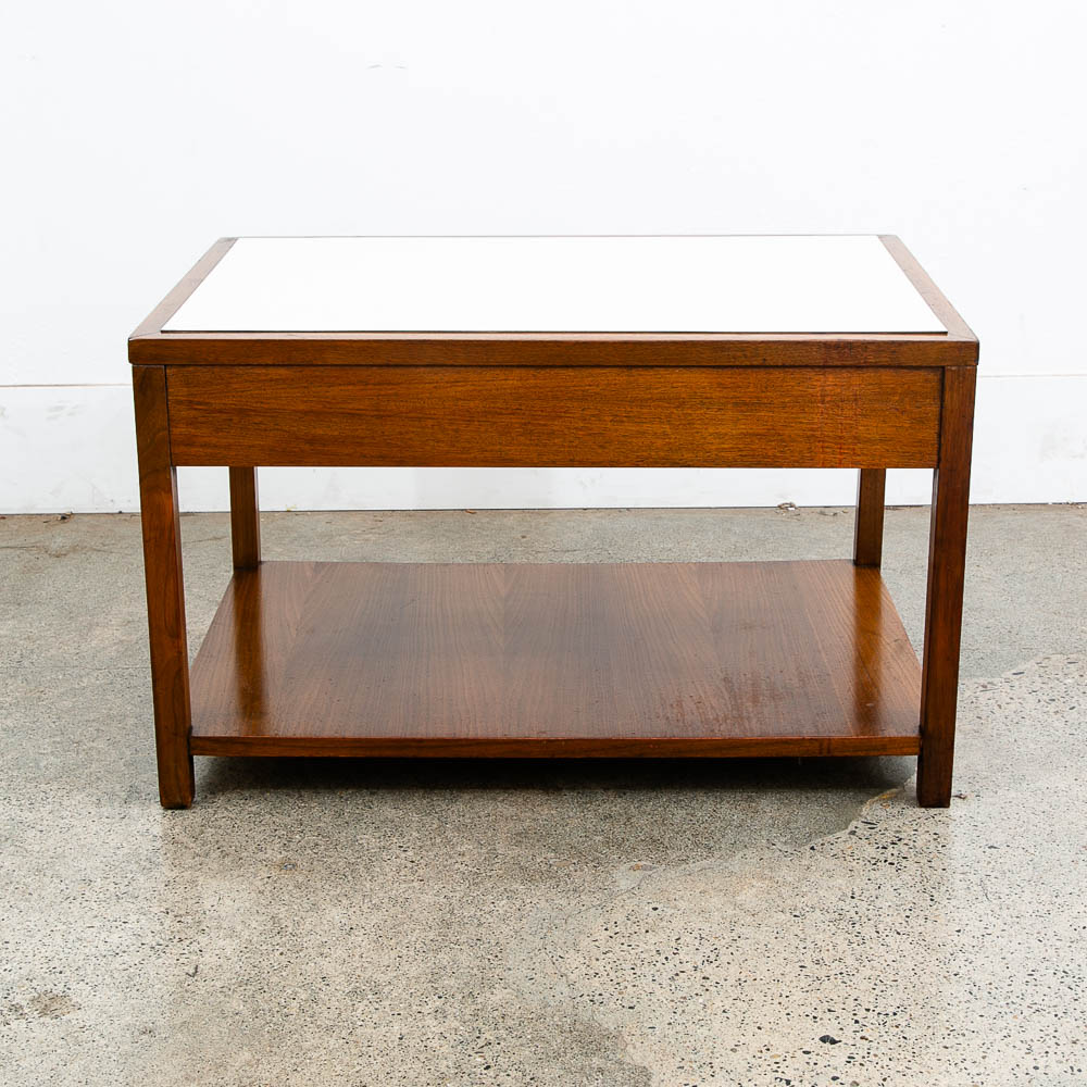 Mid Century Modern Nightstand End Side Table Walnut American Vintage One Drawer - Image 2