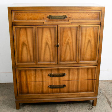 Mid Century Modern Dresser Light Walnut Highboy Unagusta 5 Drawer Gentlemen's Cabinet