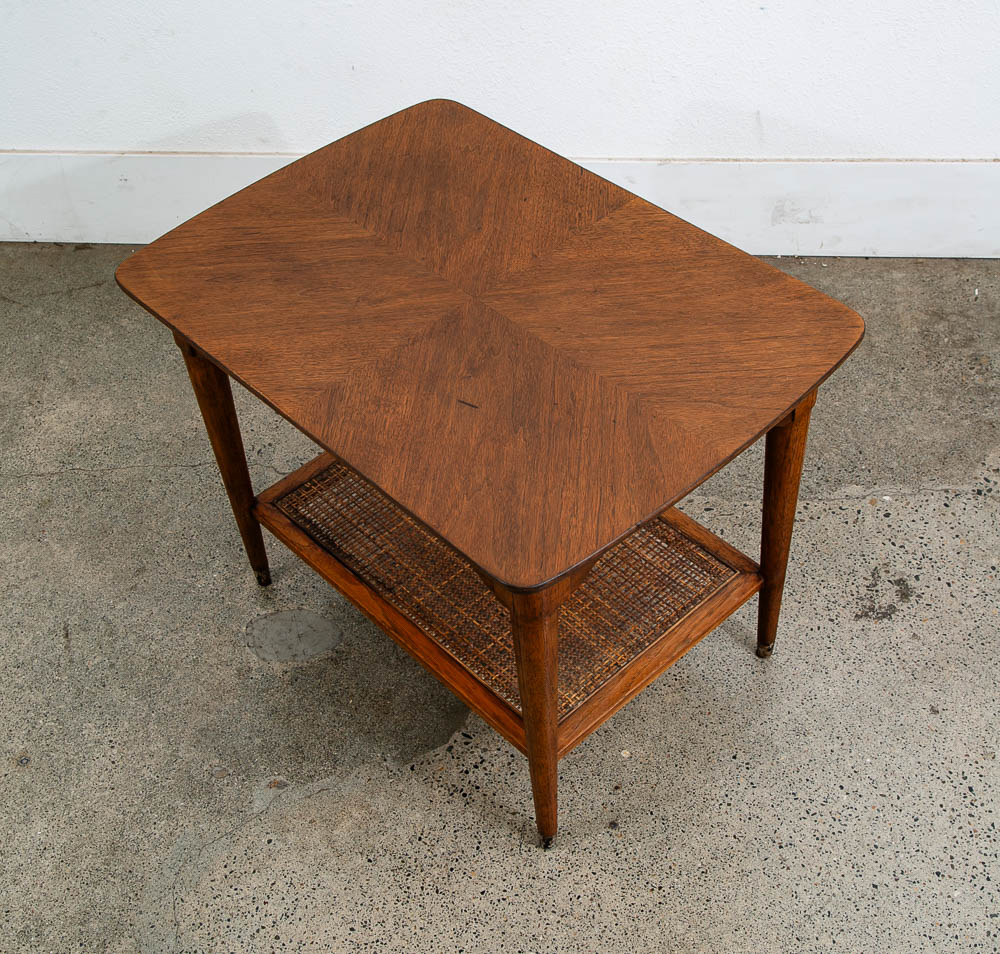 Mid Century Modern Nightstand End Side Table Walnut Shelf BP John Mcm Vintage