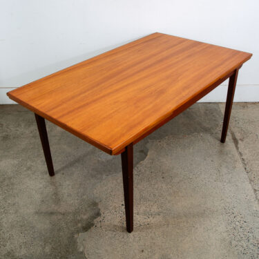 Mid Century Danish Modern Dining Table Denmark Teak Wood Extension Draw Leaf NM