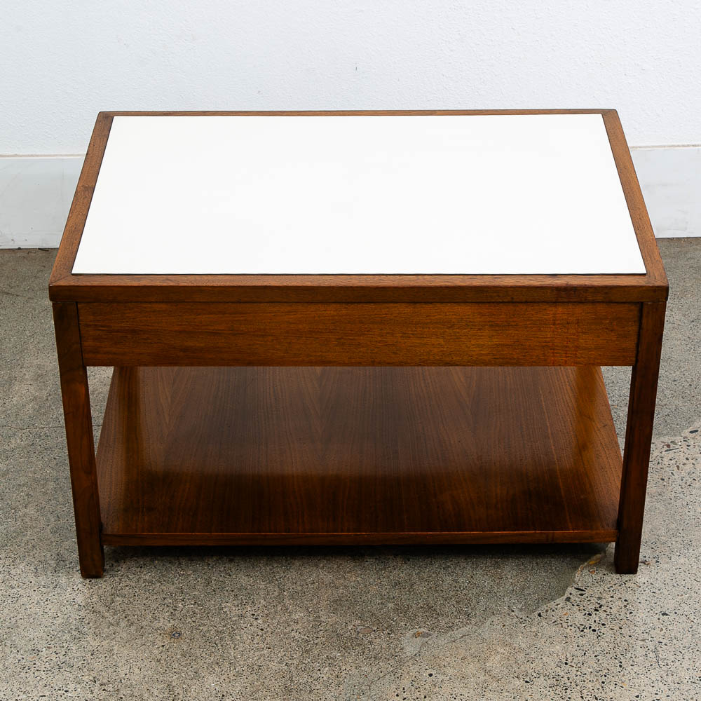 Mid Century Modern Nightstand End Side Table Walnut American Vintage One Drawer - Image 11