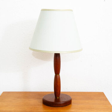 Mid Century Danish Modern Table Lamp Solid Teak Brass Vintage Lighting Denmark