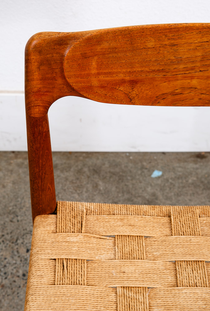 Mid Century Danish Modern Dining chair Set Pair Dyrlund Solid Teak Vintage Mcm - Image 10