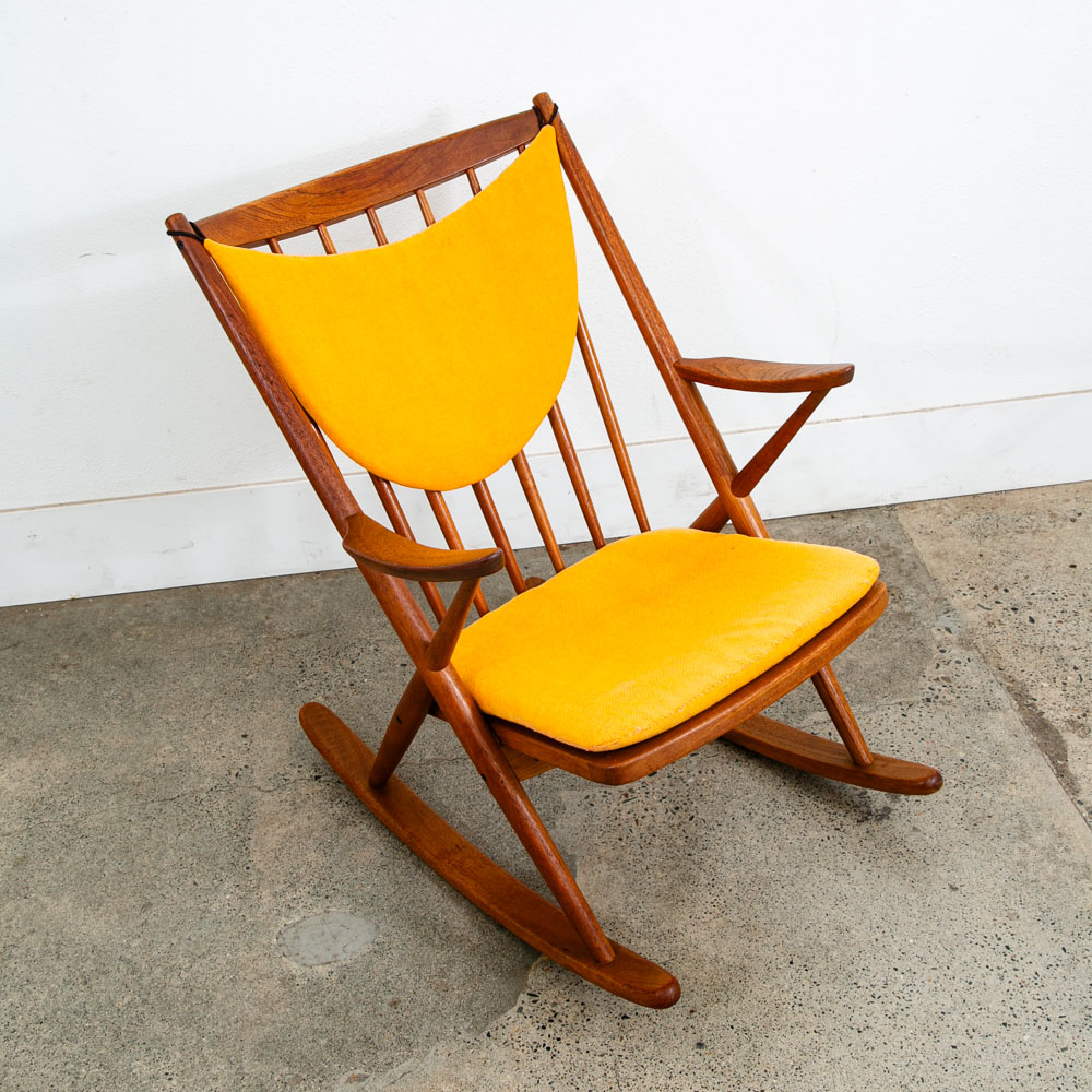 Mid Century Danish Modern Rocking Chair Teak Rocker Frank Reenskaug Bramin Mcm