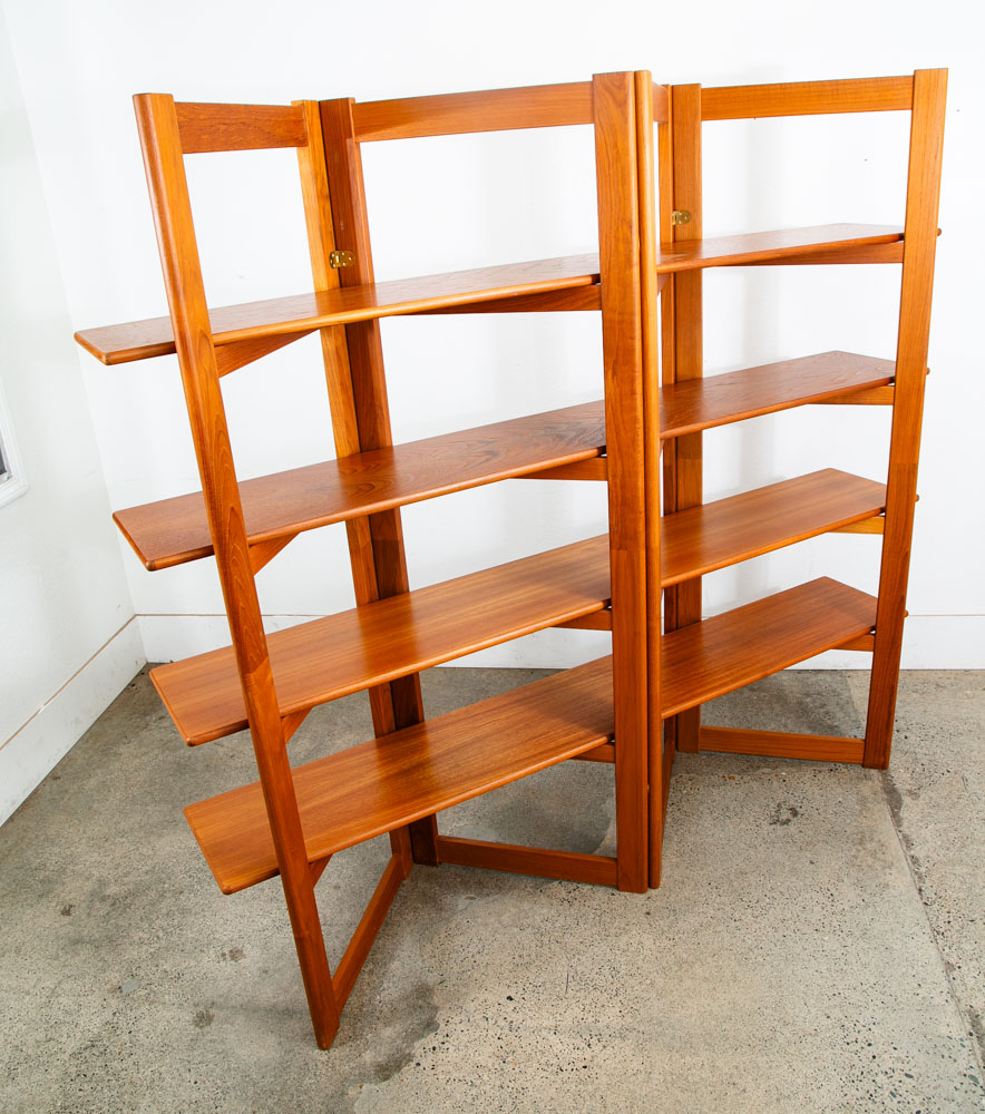 Mid Century Danish Modern Room Divider Wall Unit Solid Teak Wood Free Standing - Image 9