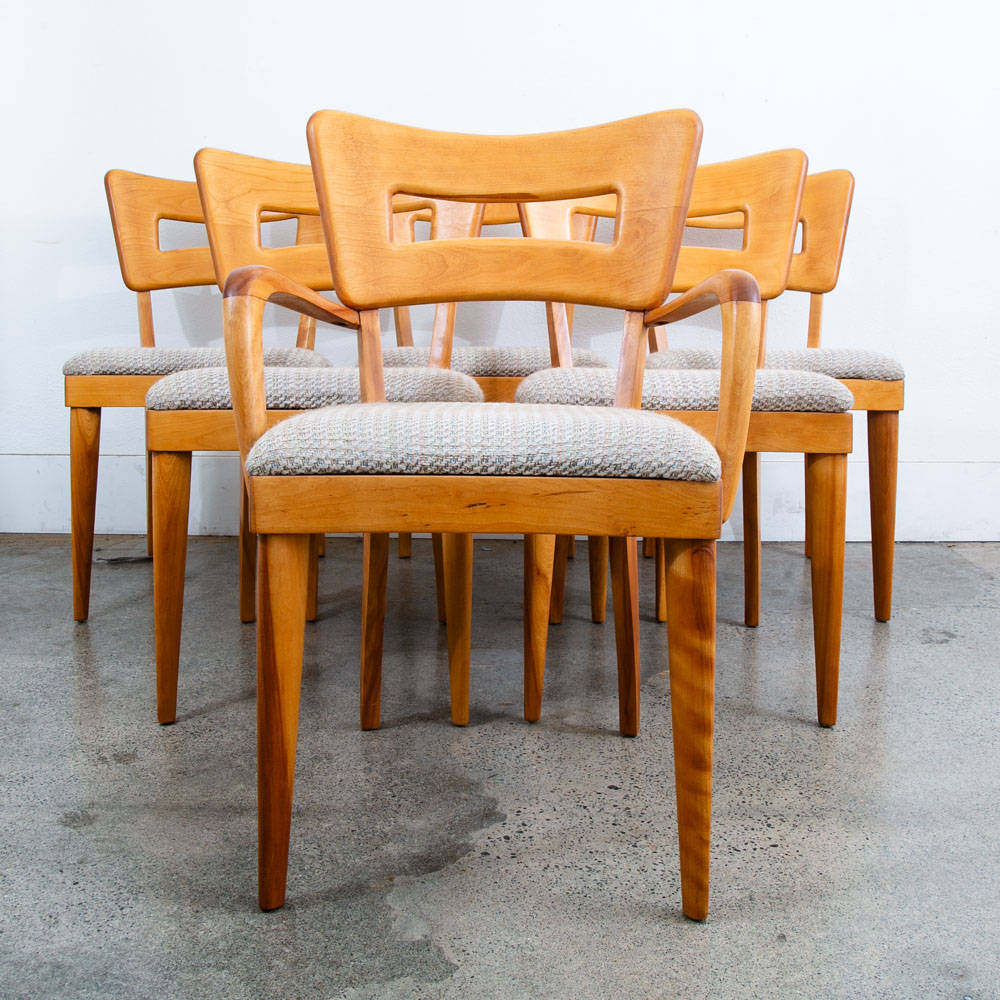 Mid Century Modern Dining Chairs Set 6 Heywood Wakefield Dog Bone Armchair Mcm - Image 10