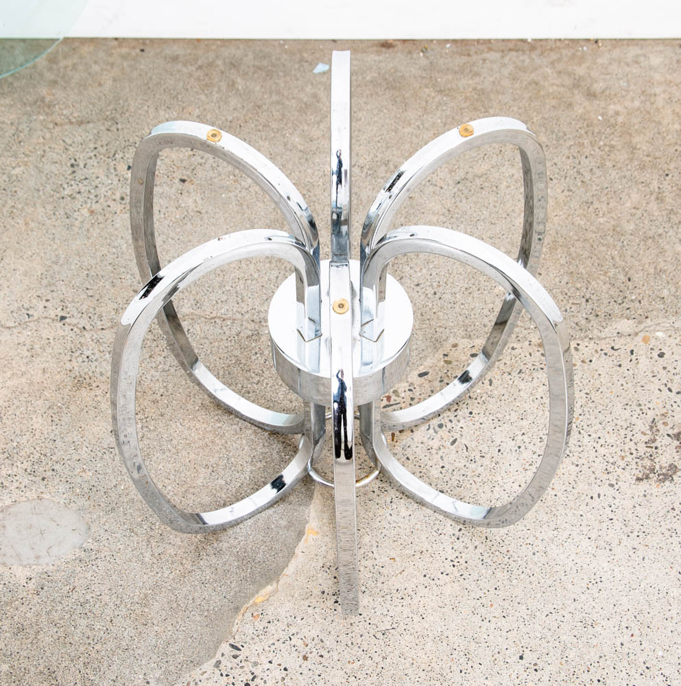 Mid Century Modern Side Table End Nighstand Round Chrome Milo Baughman Vintage - Image 5