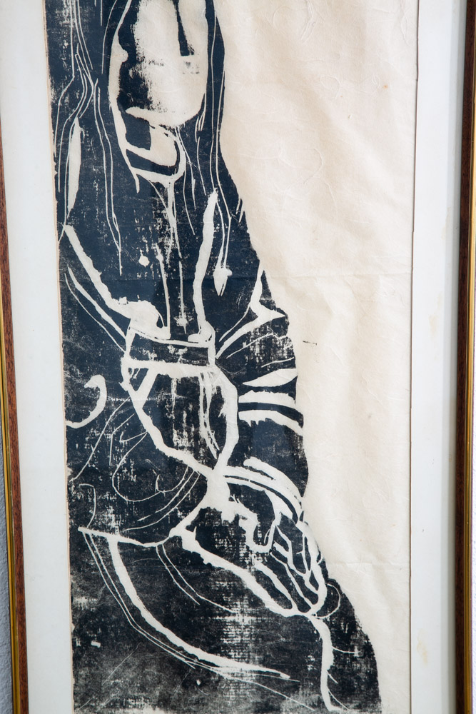 Mid Century Modern Art Print Figure Portrait Black White Sign Signed Mcm Wall - Image 8