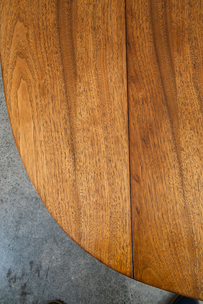 Mid Century Modern Dining Table Broyhill Brasilia Walnut Drop Leaf x2 Oval Mcm - Image 12