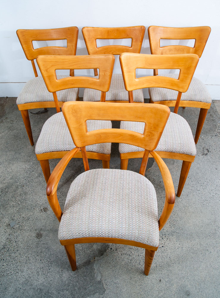 Mid Century Modern Dining Chairs Set 6 Heywood Wakefield Dog Bone Armchair Mcm - Image 2