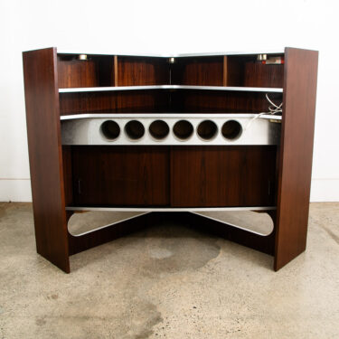 Mid Century Danish Cabinet Custom Bar Liquor Rosewood Erik Buch Lights Doors 6