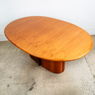Mid Century Danish Modern Dining Table Cherry Oval Skovby Extension Conference