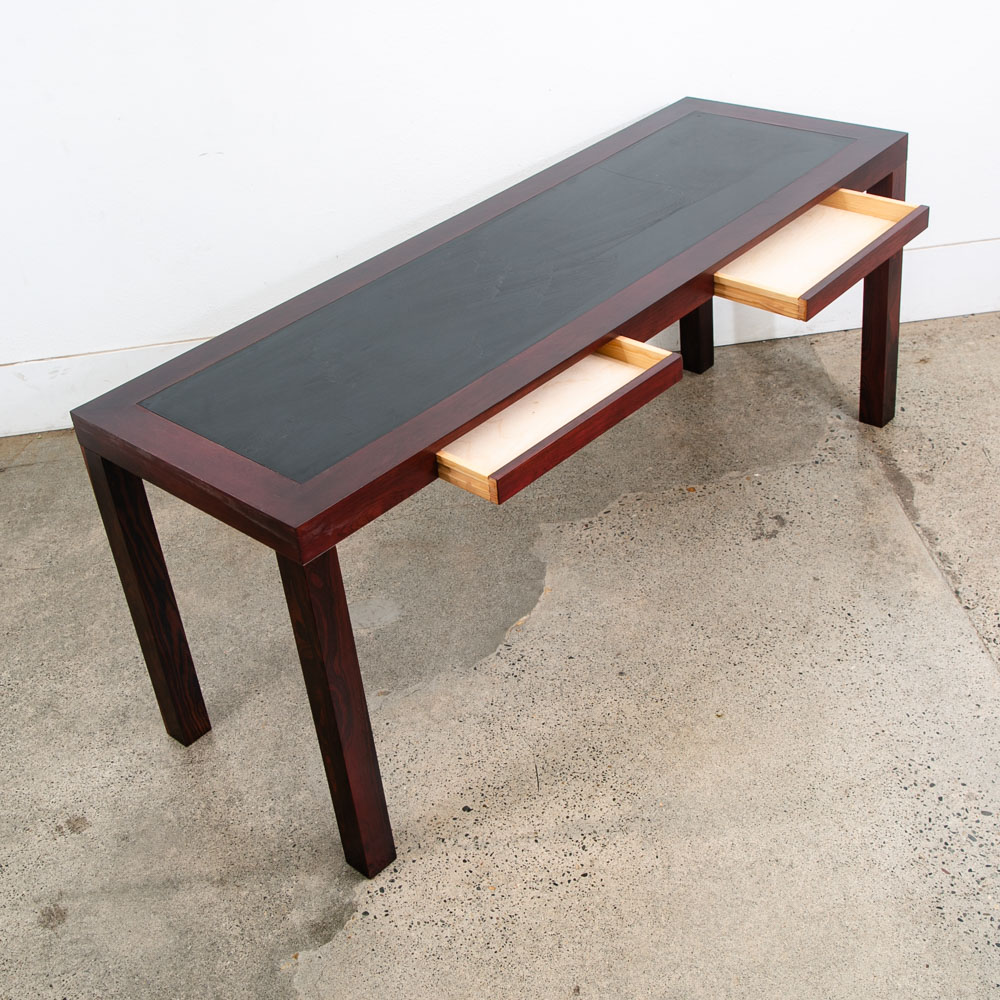 Mid Century Modern Console Table Rosewood Entryway Black Sofa Drawers Vintage - Image 4