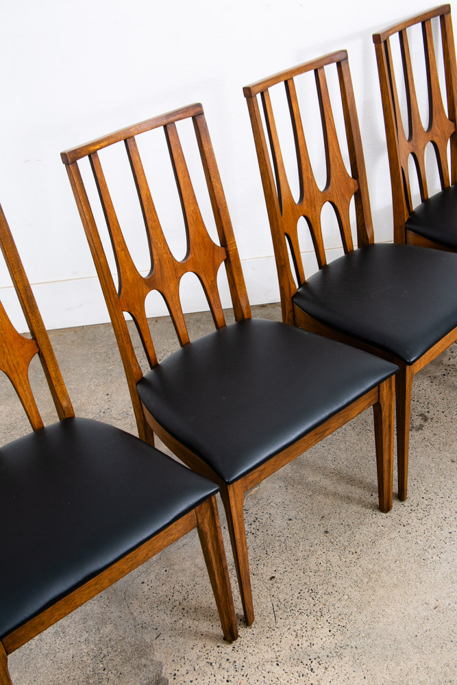 Mid Century Modern Dining Chairs Set 4 Broyhill Brasilia Back Black Lenoir Chair - Image 11