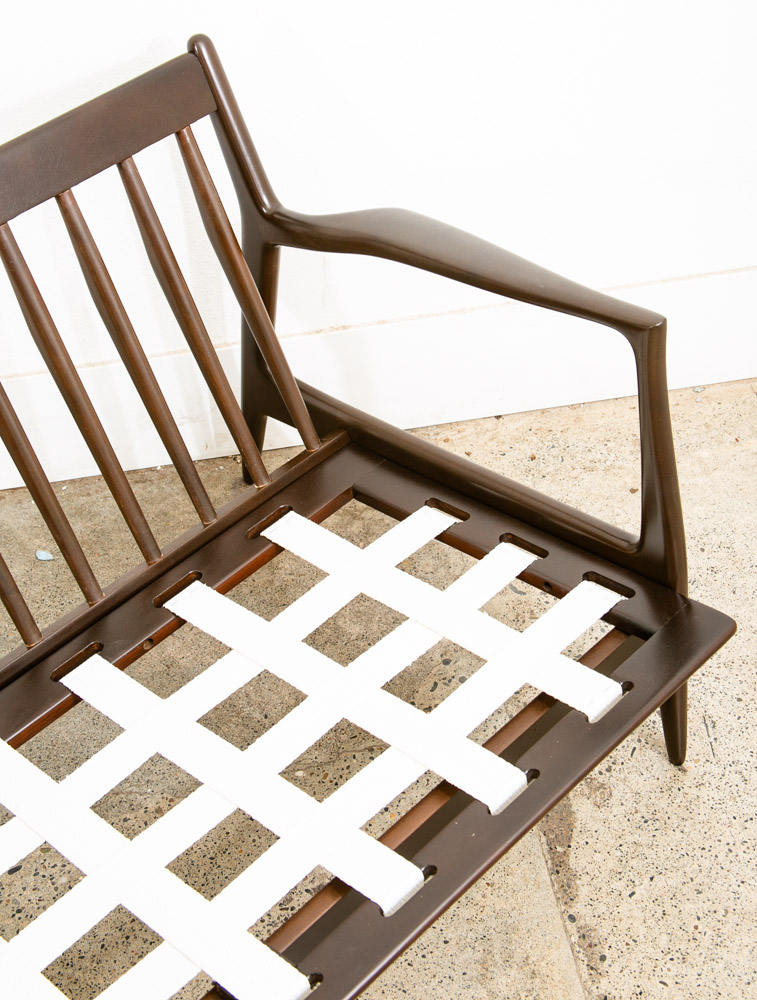 Mid Century Danish Modern Settee Sofa Ib Kofod Larsen Refinished Arm Selig Mcm - Image 8