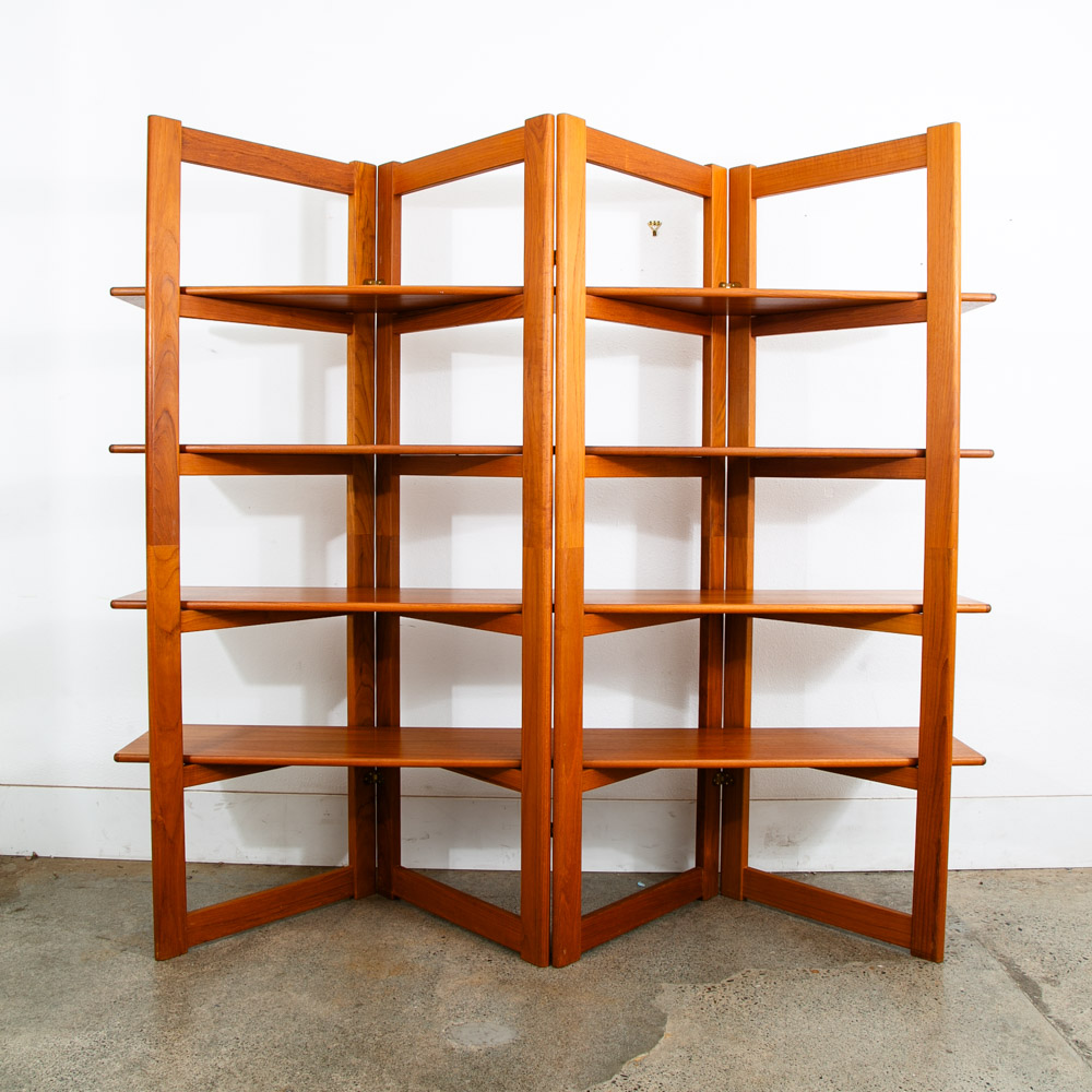 Mid Century Danish Modern Room Divider Wall Unit Solid Teak Wood Free Standing - Image 12