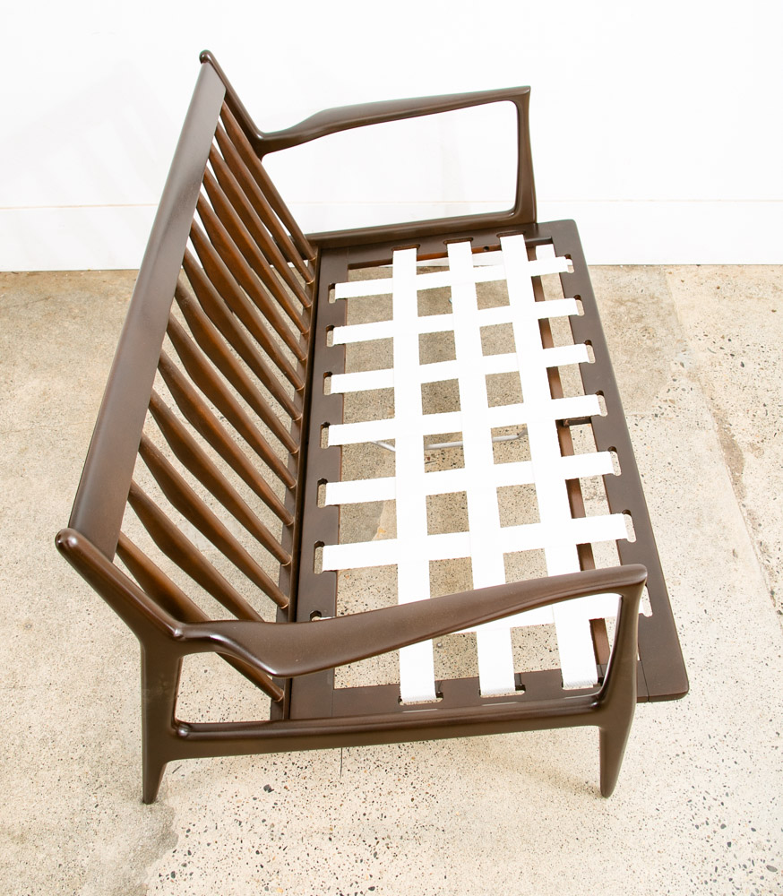 Mid Century Danish Modern Settee Sofa Ib Kofod Larsen Refinished Arm Selig Mcm - Image 3