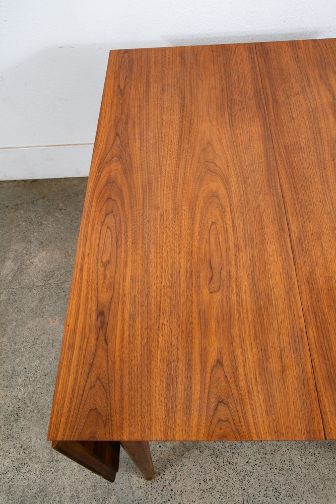 Mid Century Modern Dining Table Drexel Broyhill Drop Leaf Walnut Vintage Mcm 85" - Image 11