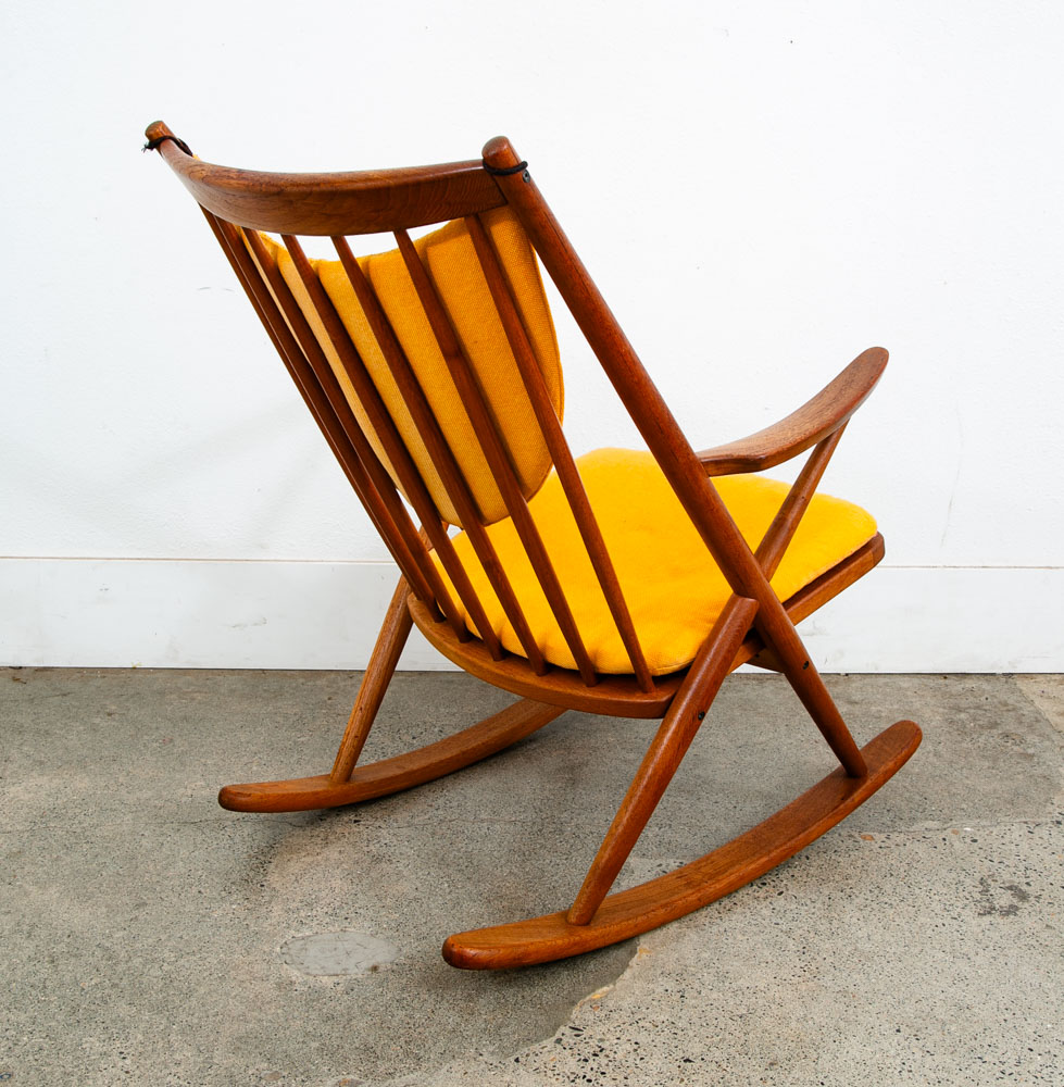 Mid Century Danish Modern Rocking Chair Teak Rocker Frank Reenskaug Bramin Mcm - Image 4