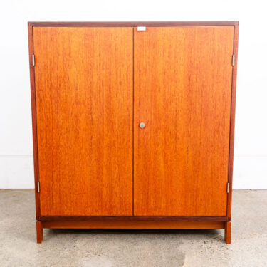 Mid Century Danish Modern Compact Cabinet Teak Table Dresser Top Doors Denmark