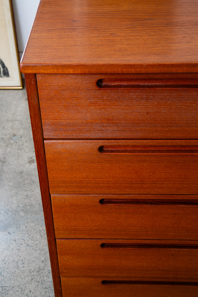 Mid Century Danish Modern Dresser Highboy 6 Drawer Teak Denmark Mobler Vintage - Image 10