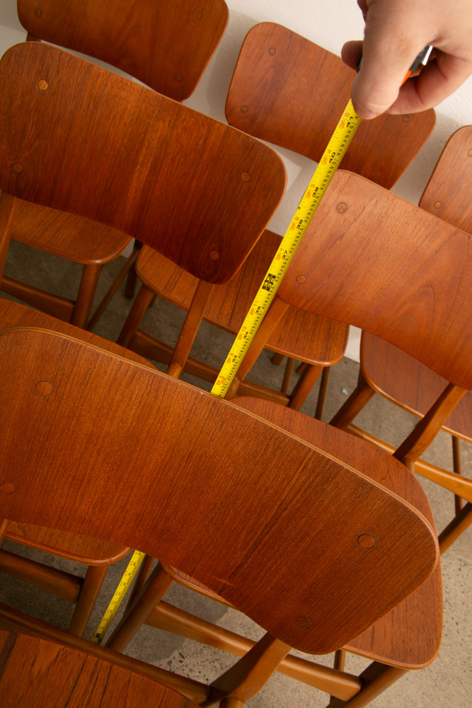 Mid Century Danish Modern Dining Chairs Set 6 Teak Denmark Wood Seat Vintage Mcm - Image 10