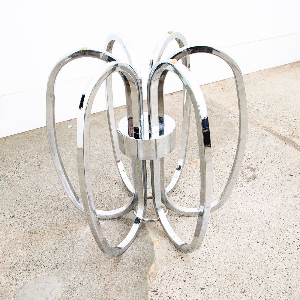 Mid Century Modern Side Table End Nighstand Round Chrome Milo Baughman Vintage - Image 12