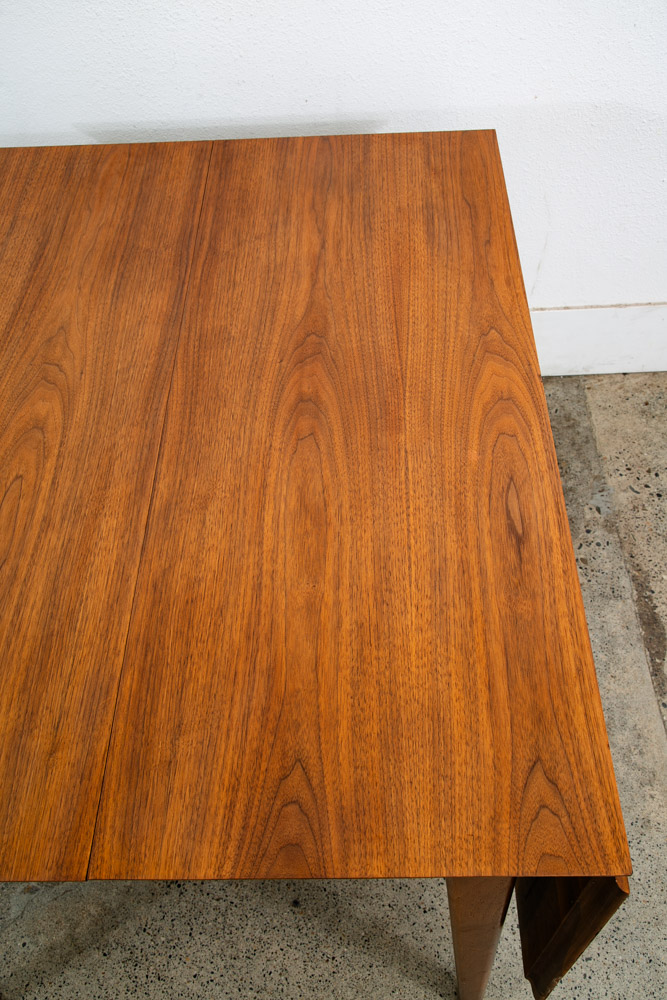 Mid Century Modern Dining Table Drexel Broyhill Drop Leaf Walnut Vintage Mcm 85" - Image 8